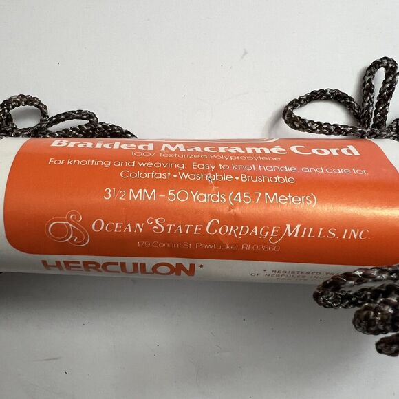 EZ Knot Braided Macrame Cord Polypropylene 3.5mm 50 Yards Brown Black Beige - Picture 5 of 5